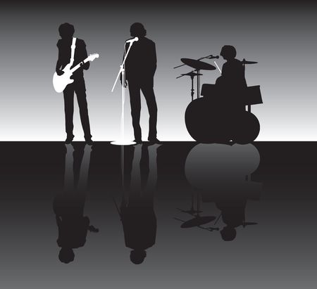 rock band silhouetteのイラスト素材