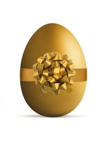 Luxury style easter eggs isolated on a white backgroundの写真素材