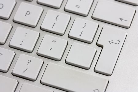 modern white and silver keyboard close up