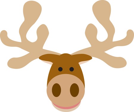 illustration cartoon style of a big moose headのイラスト素材