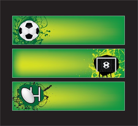 illustration of football and rugby sports bannersのイラスト素材