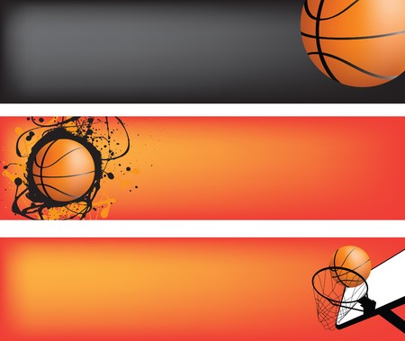 basketball strip template set with space for text, ideal for web bannerのイラスト素材