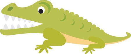 crocodile or alligator  modern colour cartoon character on white backgroundのイラスト素材