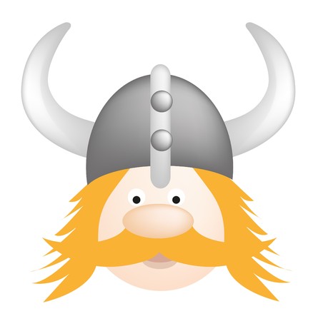 Cartoon illustration of a fun viking in helmutのイラスト素材