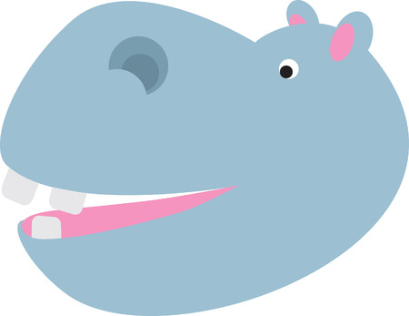 cute animal colour illustration on white backgroundのイラスト素材