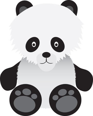 cute cartoon illustration of a baby panda bearのイラスト素材
