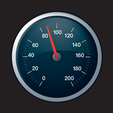 illustration of a black speedometer on black background
のイラスト素材