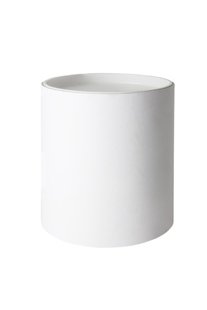 Plain blank white round tub or box isolated on a white backgroundの写真素材