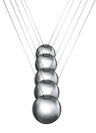 newtons cradle silver balls viewed from the frontのイラスト素材