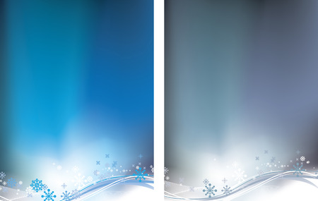 vertical christmas background in blue and silver with snowflake design at the bottomのイラスト素材