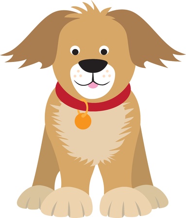 cute illustration of a puppy dog on white backgroundのイラスト素材