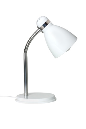 white desk lamp isolated on a white backgroundの写真素材