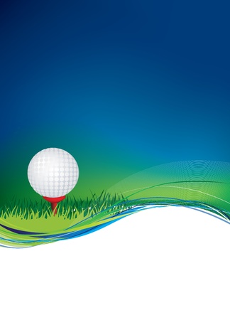 Golf ball on a background with message space uses gradient meshの写真素材