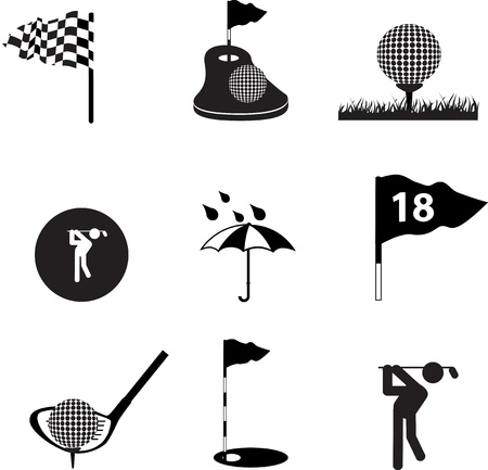 Set of black silhouette icons and symbols on a white backgroundの写真素材