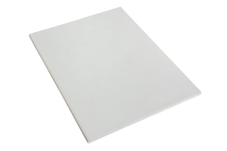 brochure or magazine blank white paper dummy isolated on a white backgroundの写真素材