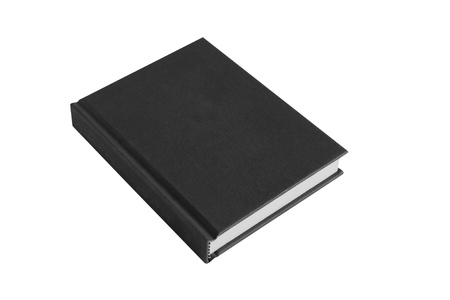 black hardback casebound book isolated on a white backgroundの写真素材