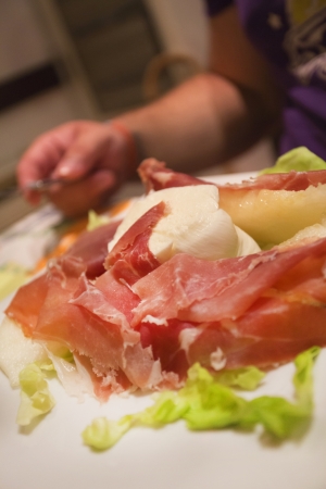 big plate served in a typical italian restaurantの写真素材