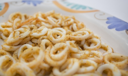 anti pastis italian buffet of squid seafood rings