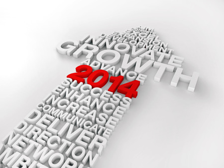 business words for profit and growth in 2014 highlighted in redの写真素材