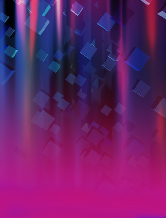 3d cubes and abstract neon lights background compositionの写真素材