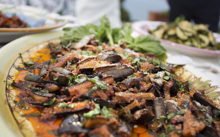 mid focus of huge plat of cuttlefish, seafoodの写真素材