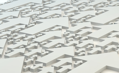 different sized arrows viewed from above going in the same directionの写真素材