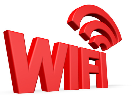 a symbol for wifi as a 3d renderの写真素材