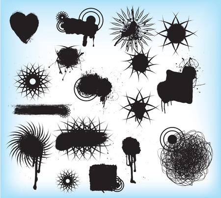 collection of a mix of tribal with grunge style symbolsの写真素材
