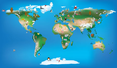 vector ilustration available as vector or jpeg pf the world as a fun educational tool,の写真素材