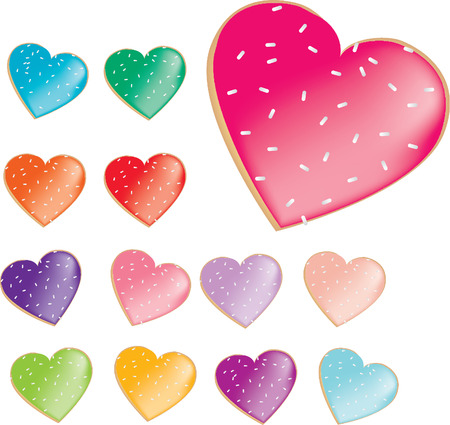 Vector illustration of a range of colourful biscuits, donuts or cookiesのイラスト素材