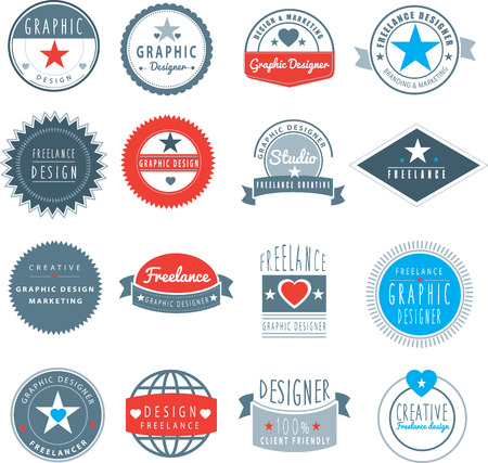 set of branding logos for freelance designer or graphic design studioのイラスト素材