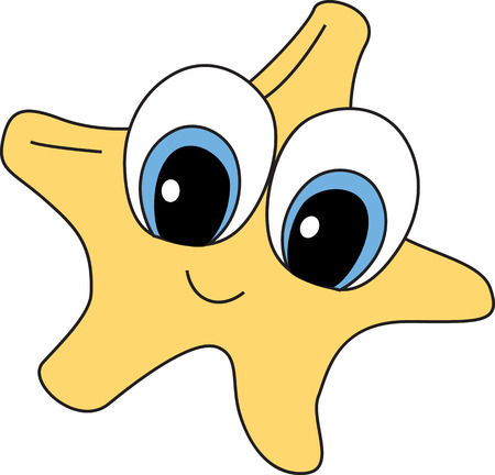 cartoon illustration of a starfish on a white backgroundのイラスト素材