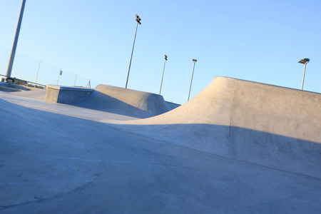 public skatepark in harwich, essex. For bikes, scooters and saketboards. Concrete.の写真素材