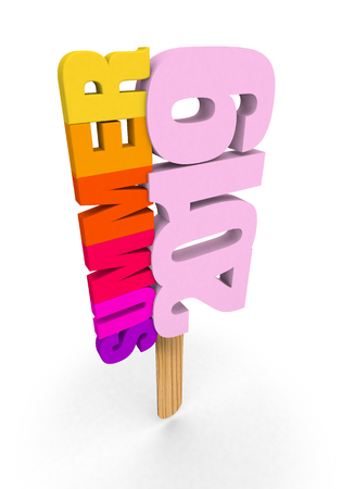 ice lolly or ice cream with a summer 2019 word or text, font.の写真素材