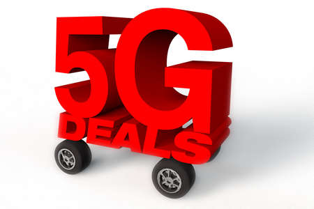 3d render of the word 5g deals isolated on a white backgroundの写真素材