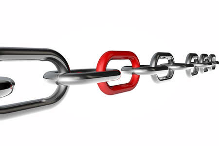 3d  render concepts of a secure chain isolated on a white backgroundの写真素材