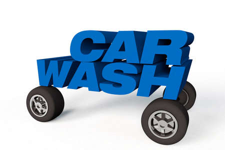 3d  render concepts for a car wash isolated on a white backgroundの写真素材