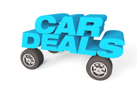 3d  render concepts for car deals isolated on a white backgroundの写真素材