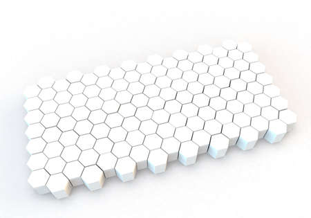 3d render of a white honeycomb pattern isolated on a white backgroundの写真素材