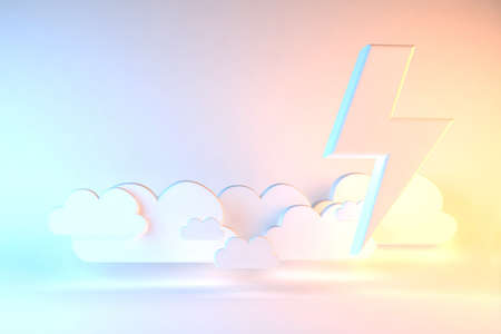3d illustration render concepts of CLOUDS ON A RAINBOW backgroundの写真素材