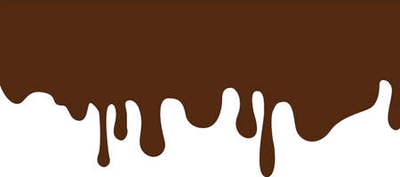 vector illustration of a chocolate drip graphic element on white backgroundのイラスト素材