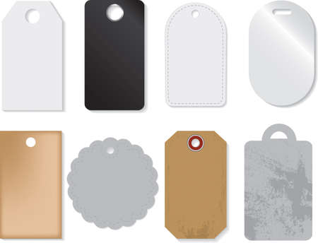 collection of vector illustration of graphic design blank labels isolated on a white backgroundのイラスト素材