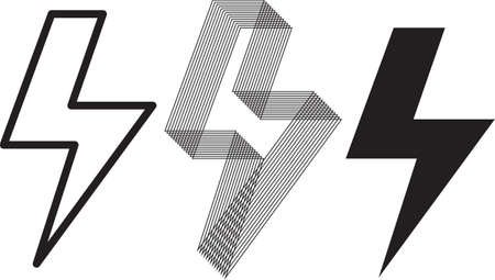 vector illustration of a set of lightning graphic symbols or icons for online presentationsのイラスト素材