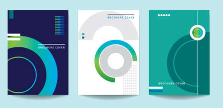 vector illustration of a set of geometric modern minimal background brochure templatesのイラスト素材