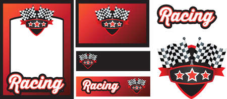 vector illustration of a set of graphic elements for the sport motorsport or racing tennisのイラスト素材