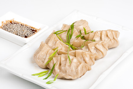 Japanese dumplings with soyの写真素材