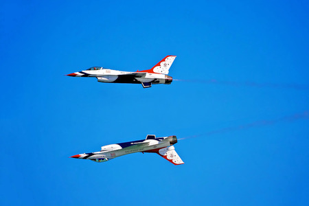 Thunderbird plane in an air show