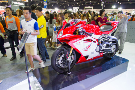NONTHABURI, THAILAND - MARCH 31: Motorbike on display at the 35th Bangkok International Motor Show 2014 on March 31, 2014 in Nonthaburi, Thailand.のeditorial素材