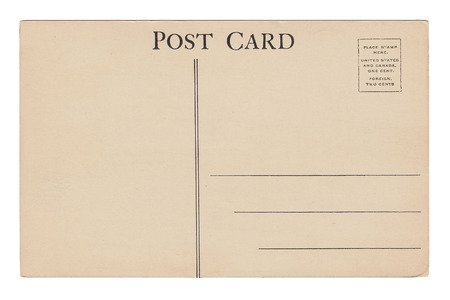 Back of vintage blank postcard