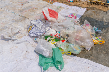 PAI, THAILAND - April 10, 2016 : the garbage disposal pond in Pai,Thailand, It is demonstration of...